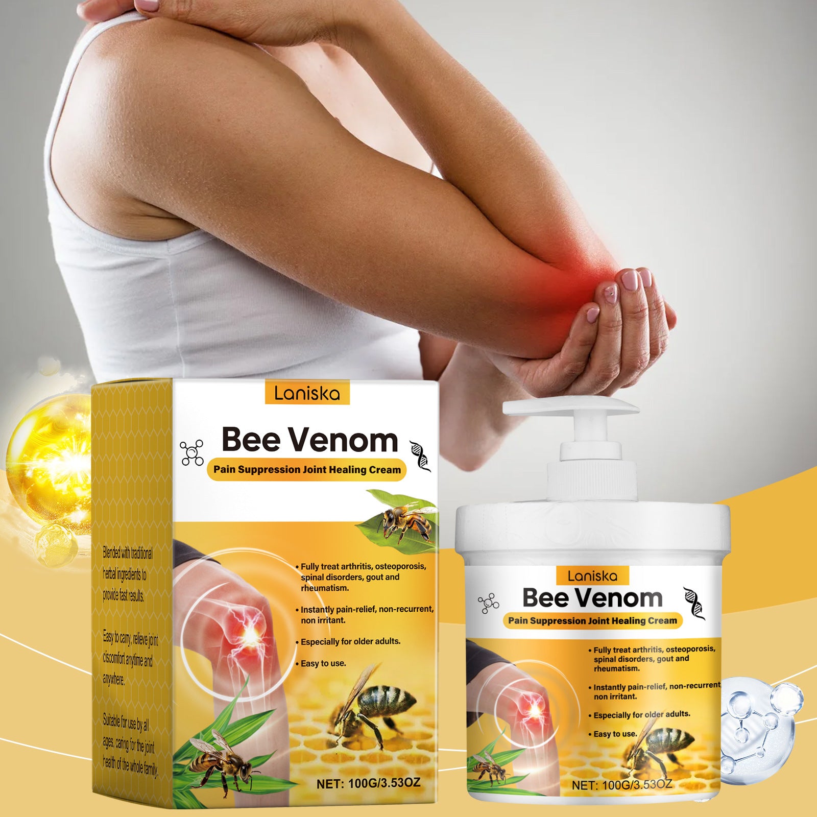 🥰Say goodbye to joint pain-ApisRx Bee Venom Balm